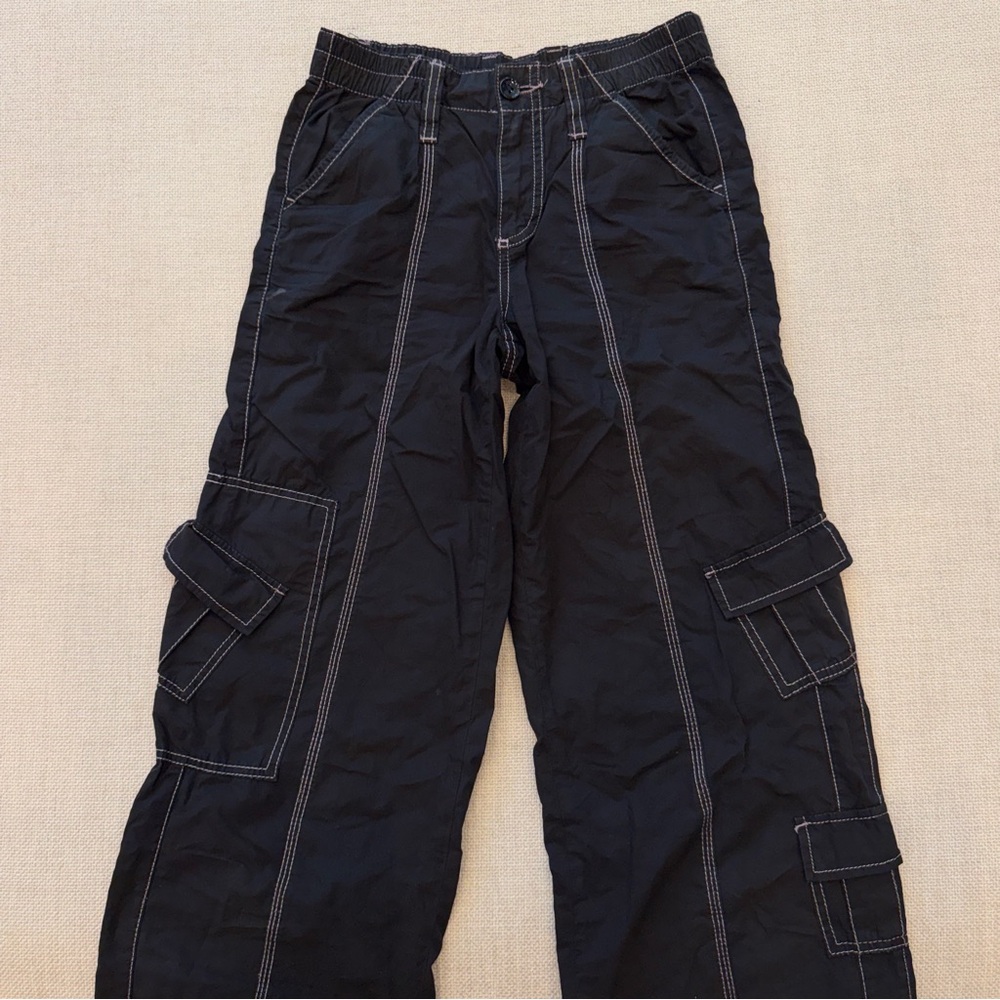 BDG x UO Black Cargo Pants with Contrast Stitching